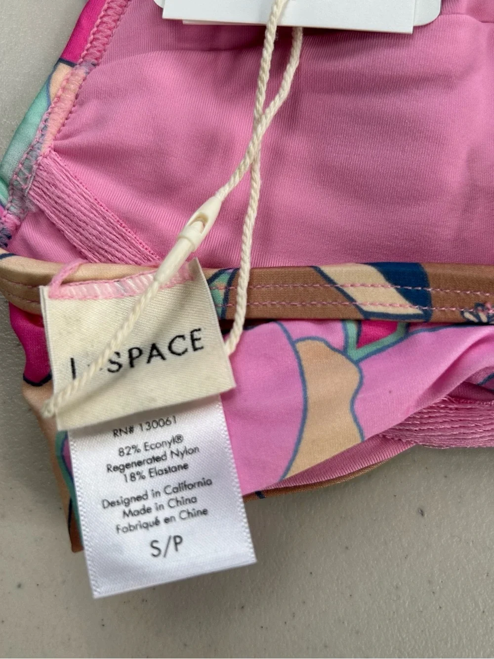 L*Space Eco Chic Rose Bikini Top Women's Size Small Sundazed Floral Swim